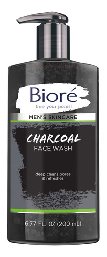 Bioré Mens Deep Pore Charcoal Cleanser, 6.77 Onzas Momento de aplicación Día/Noche Tipo de piel Grasa