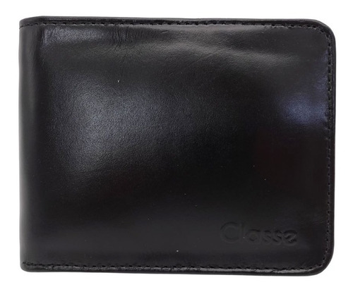 Carteira Masculina Em Couro Preto Classe 434-2acd