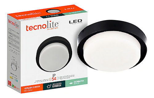 Lámpara Techo Led Deco Nenque I 15w Alum Negro 30k Tecnolite