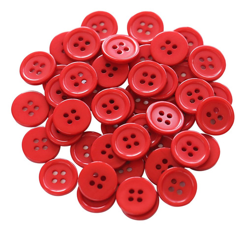 Botones Ganssia De 15mm, Para Costurero, 160 Unidades, Rojos