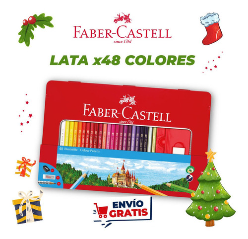 Imagen 1 de 4 de Lapices De Colores Eco En Lata X 48 Largos Faber-castell