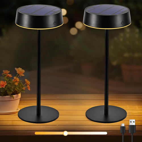 Lámpara De Mesa Solar Inalámbrica Recargable Regulable Tácti
