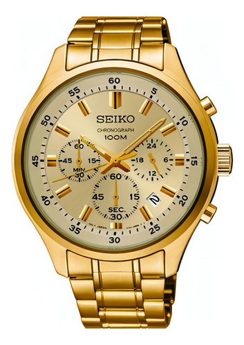 Relógio Masculino Seiko Sks592b1 C1kx Chronograph Dourado