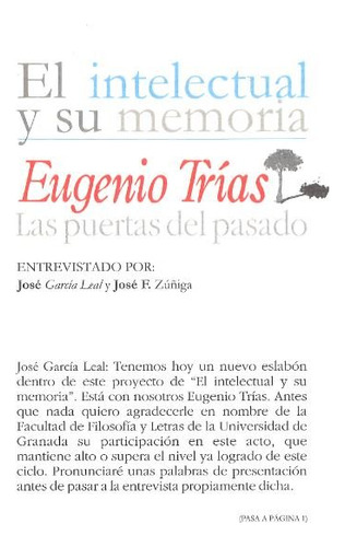 Eugenio Trias Las Puertas Del Pasado - Trias, E