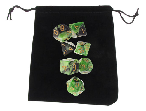3 Juego De Dados Acrílicos D8 D10 D12 D20 Bicolor Para