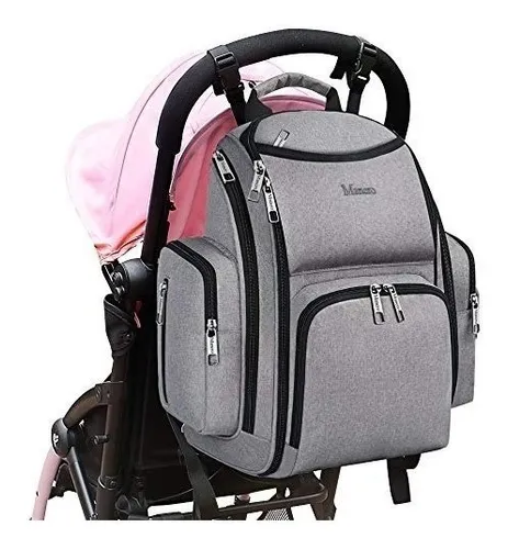 Mancro - Mochila, pañalera, Mochila para pañales para papá y mamá, bolsa de  viaje para mujeres y hombres, L, 1-gris