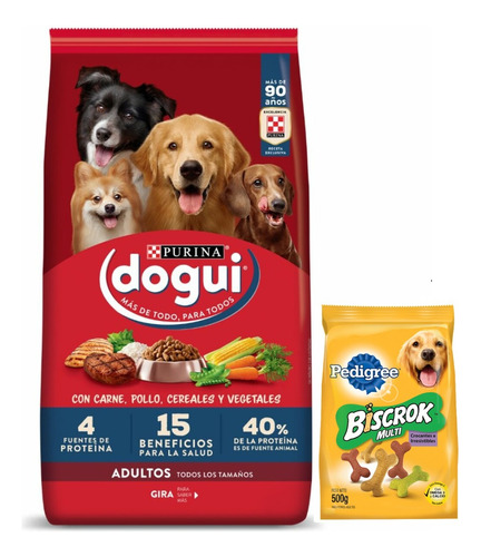 Dogui Adulto Carne, Pollo, Cereales Y Vegetales X 21 Kg