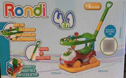 Andador Caminador Mecedor Bebe 4 En 1 Rondi