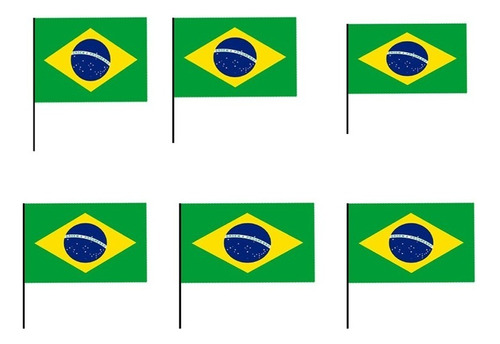 Copa Do Mundo, Bandeira Com Haste Do Brasil 6und