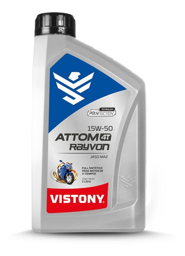 Aceite 15w50 100% Sintetico Moto 4 Tiempo 1 Litro Vistony