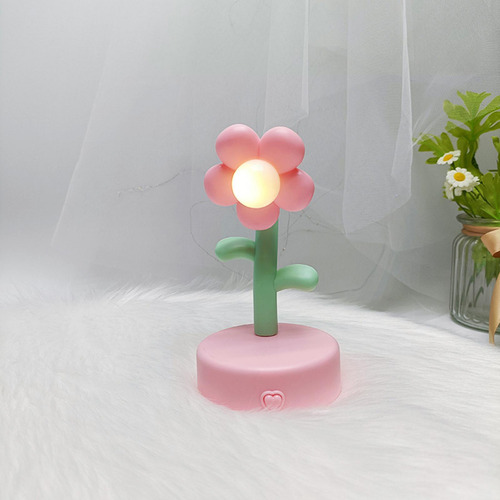 Lámpara De Mesa Con Flores Creativas, Luz Nocturna