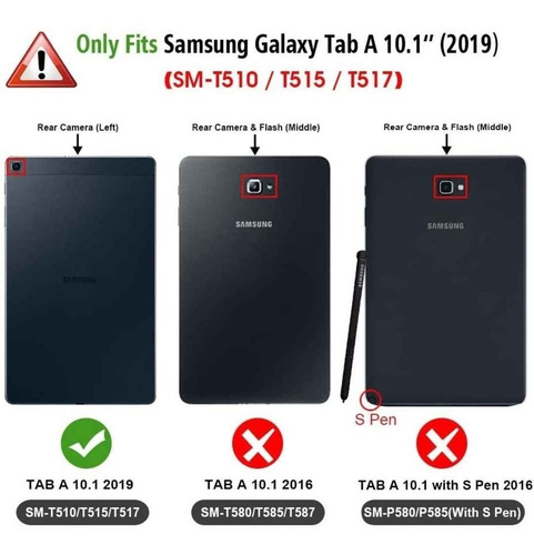 Imagen 7 de 7 de Case Flip C/ Teclado Tab A Galaxy T510-515 2019 Bluetooth