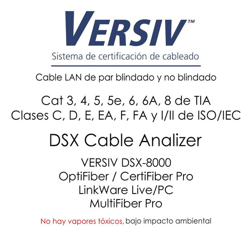 Certificación De Cableado Cat 5, 5e, 6, 6a, 8, Tia Fibra Opt