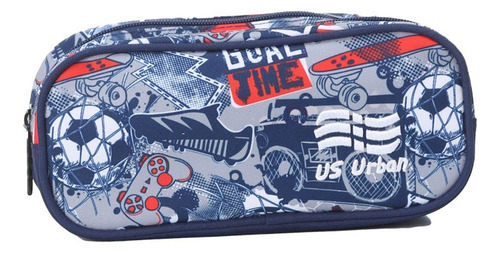 Set 3 Mochila Escolar Carrito Con Lonchera Y Lapicera Balon Futbol Color Gris Diseño De La Tela Estampado