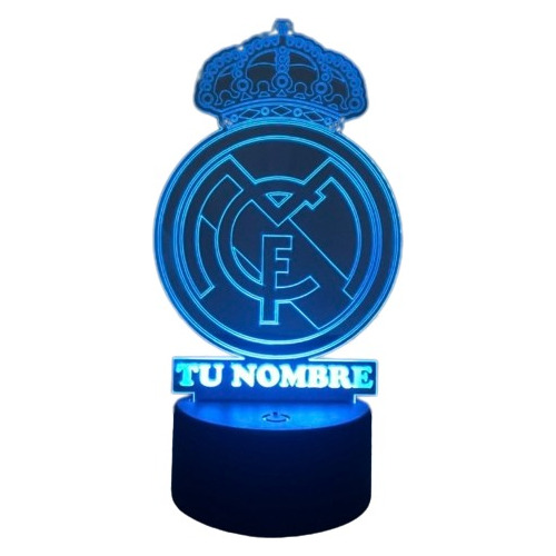 Lámpara Led 3d Acrilico Real Madrid 7 Colores