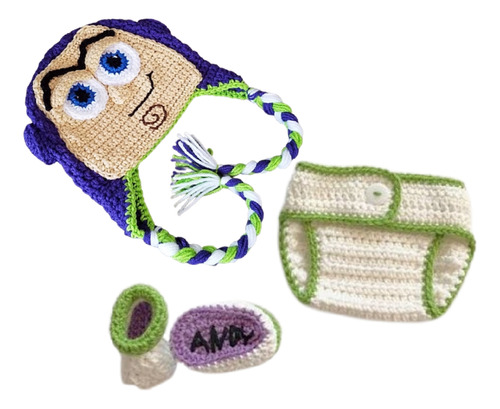 Disfraz Tejido Bebé Artesanal Crochet Buzz Light Year 