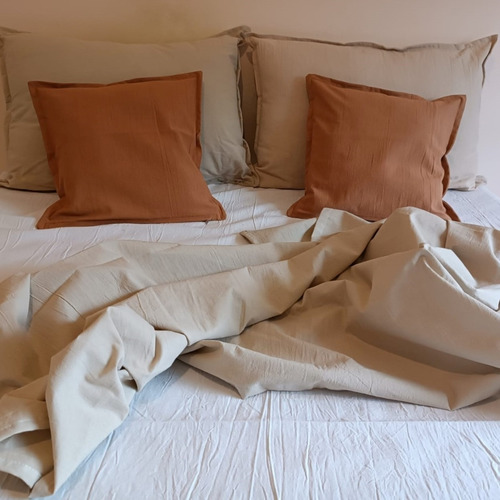 Manta Cubre Sillon Pie De Cama Tusor Rustica Deco 230x140 Cm Color Arena