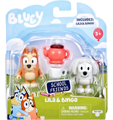 Bluey Set De 2 Figuras Lila Y Bingo Original