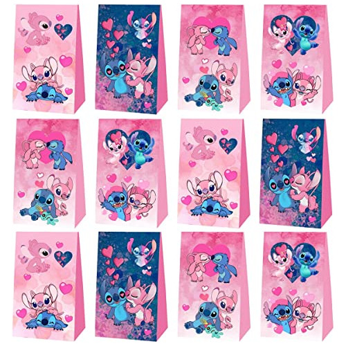 12pack Pink Lilo And Stitch Party Gift Bags Candy Bags ...