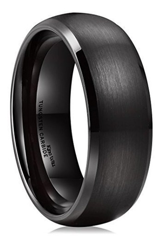 Anillo Tungsteno Negro Mate King Will Tyre 8mm Band.