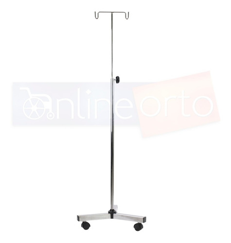 Imagen 1 de 8 de Porta Suero Tubular Doble Altura Ajustable Con Ruedas Tripie