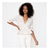 Comprar Blusa Studio F Peplum Camisa Casual Playera Manta Mujer 4-22