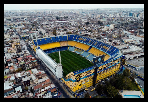 Boca Juniors La Bombonera Cancha 4 Cuadro Enmarcado 45x30cm