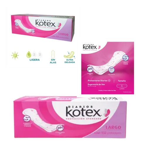 Pantiprotectores Kotex Largo 132pz Oferta!