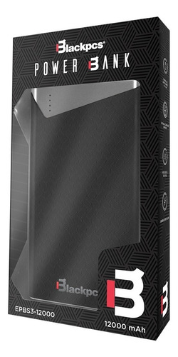 Power Bank 12000mah Executive Black Ultra Delgada