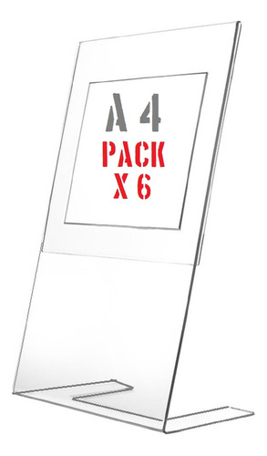 Display A4 Pack X6 Porta Retrato Exhibidor De Mesa V.crespo
