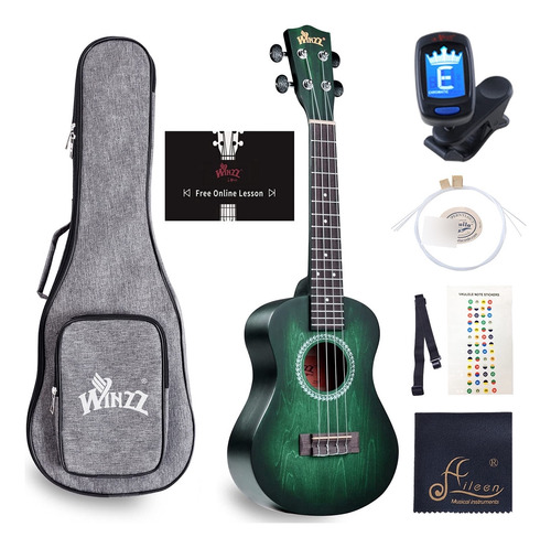 Winzz Concert Ukulele Uke Hawaiano Vintage Con Lecciones En