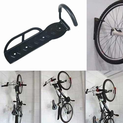 Imagen 2 de 4 de Soporte Gancho Metalico Para Bicicleta De Pared A La Rueda
