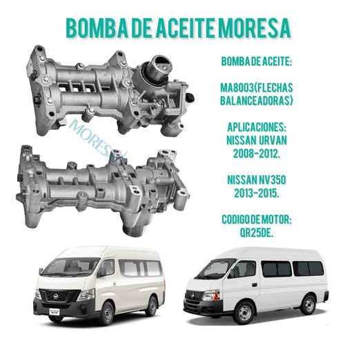 Bomba De Aceite Nissan Urvan 2.5l 2008-2013 Moresa.