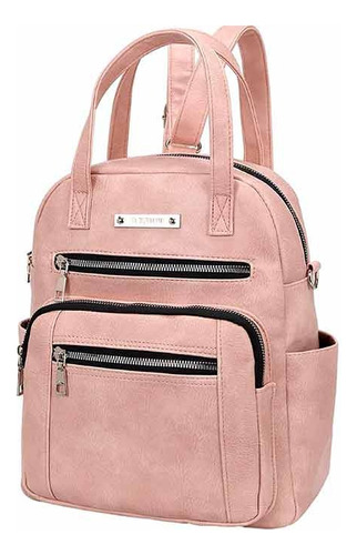 Mochila Morral Ina Murakami Mujer Diseño Cuero Pu Tela Liso Color Nude