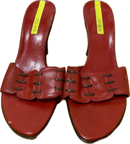 Zapato Taco Alto Rojo