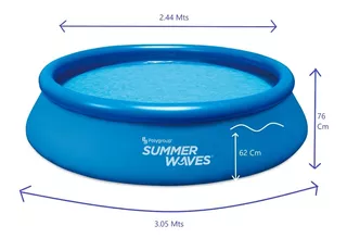 Alberca Inflable Armado Facil Summer Waves 3981 Lt Color Celeste