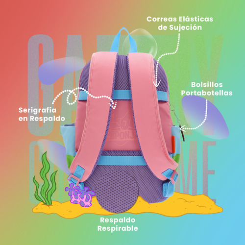 Mochila Bob Esponja Gary Reforzada Porta Notebook