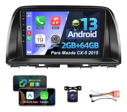 9 Autoestéreo 2+64g Carplay Gps Para Mazda Cx-5 2012-2015