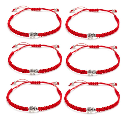 Kelistom 6 Pulseras Con Dijes De Mal De Ojo De Hilo Rojo Par