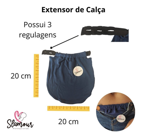 Imagem 6 de 6 de Kit Sos Barriga Gestante 1 Extensor De Calça + 2 Faixas