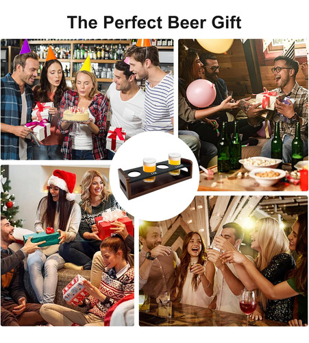 Tableros De Vuelo De Cerveza Acfunique Con 4 Copas De 5 Oz,