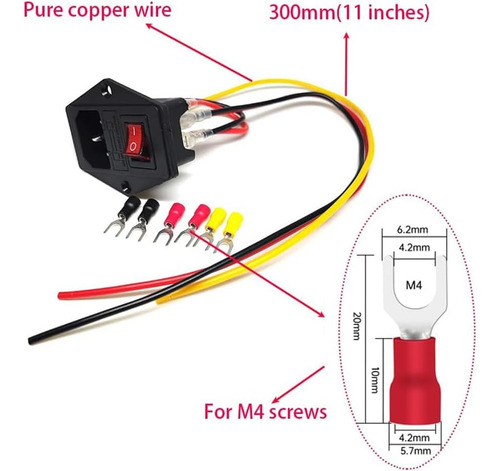 Enchufe De Módulo De Entrada Macho Y Cable De Alimenta...