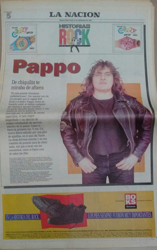 Suplemento La Nación Historia Rock 09/1993 Pappo L Portuaria