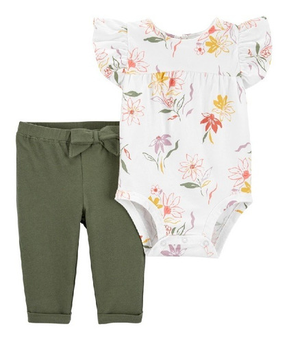 Conjunto Carters Pantalón Con Body De Flores 1n60081 Ub