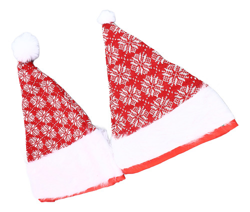 Set De 2 Sombreros Navideños Decorativos Rojos Y Blancos