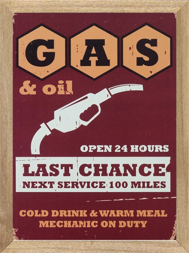 Gas Last Chance, Auto, Cuadro, Poster, Publicidad       C272