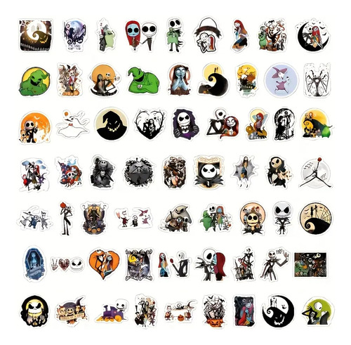 60 Calcomanías Sticker Impermeables El Extraño Mundo De Jack