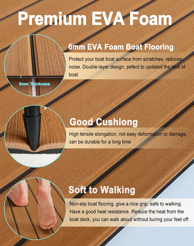 Hjdeck Suelo De Espuma Eva Autoadhesivo 3m Para Barco