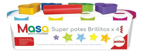 Masa Para Moldear Modelo 4 Super Potes Brillitos Antex