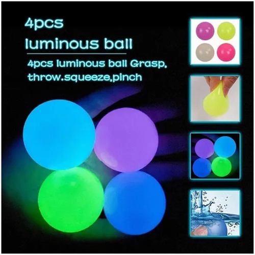 5 Bolas Pegajosas Fluorescentes Para Techo Luminous Ball